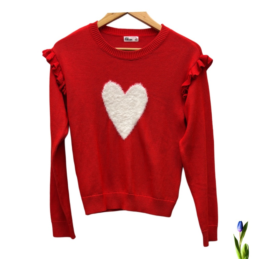 Epic Threads Red Heart Sweater size XL Girl
